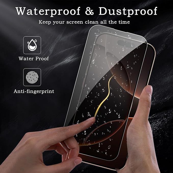 Image of [ 2+2 Pack Privacy Screen Protecor for iPhone 16 Pro Anti-Spy Shatterproof Tempered Glass with Camera Lens Tempered Glass 9H Hardness Bubble Free Anti-Glare Case Friendly