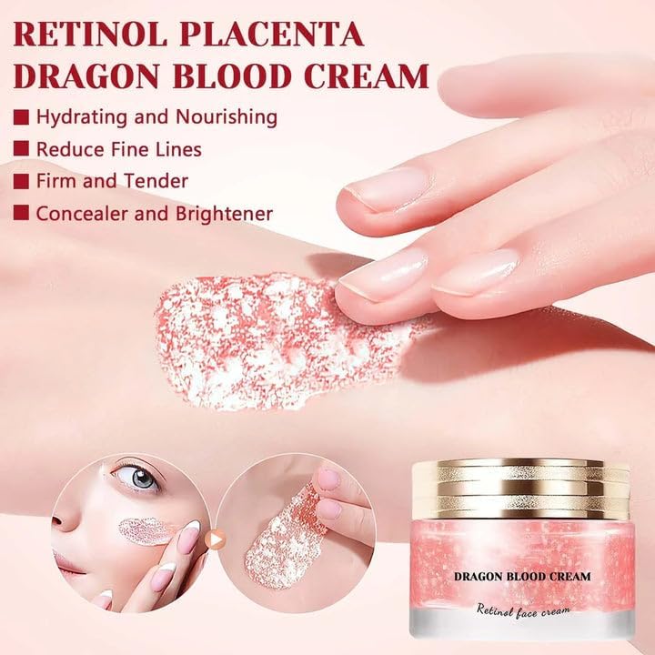 Image of Dragon Blood Cream For Face | Dragon Blood Easy Cream | Retinol Placenta Dragon Blood Cream | Anti,Firming Wrinkle Blood Cream Pack Of 2 50gm Each (2)