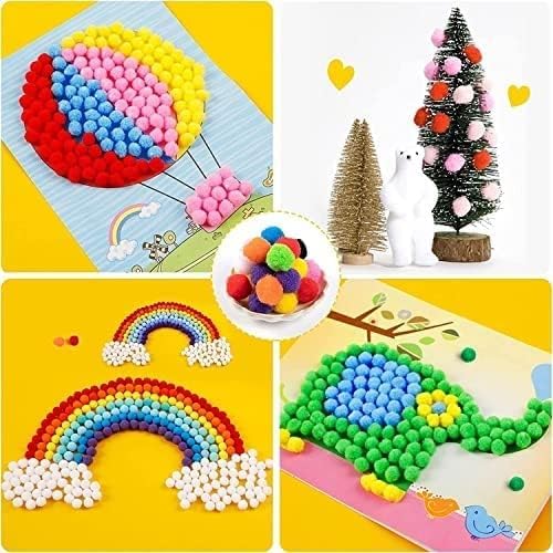 Image of KRYTONE�1CM Assorted Pom Poms, Craft Pom Pom Balls, Colorful Pompoms for DIY Creative Crafts Decorations, Kids Craft Project (300PCS)