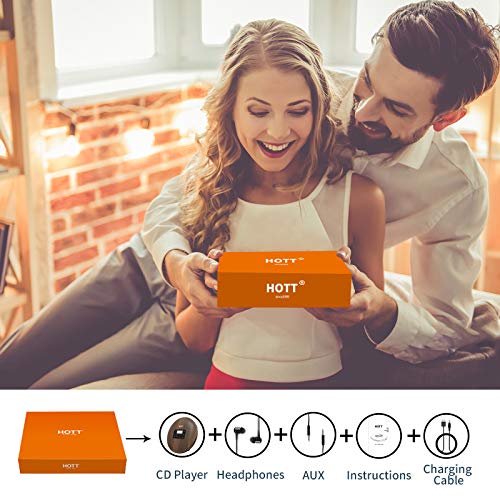 Hott 611 Cd Player Portable, Walkman Cd Player With Anti-Shock Protection, Cd Player For Car, Personal Cd Player For Home #TOP6