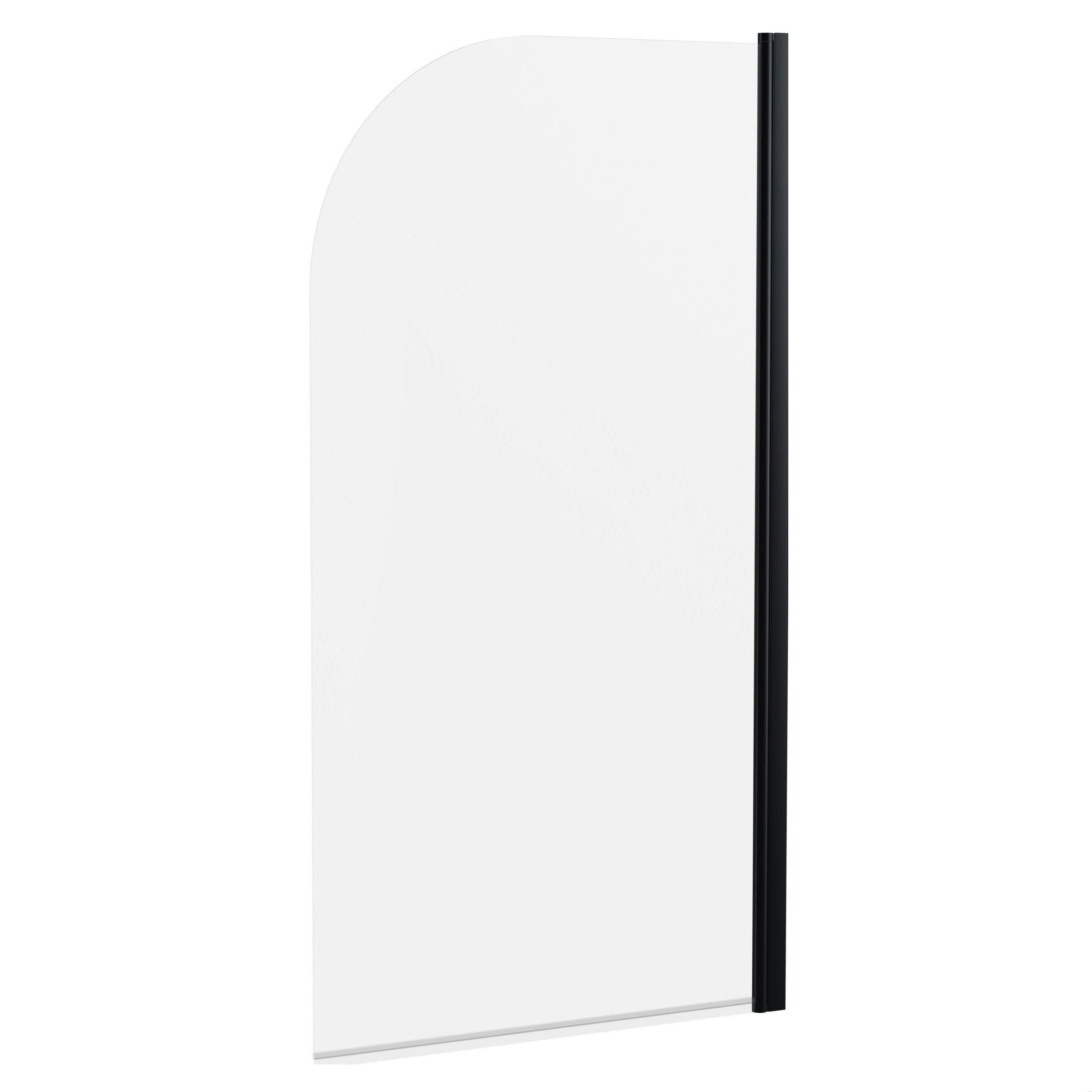 Balterley Black 790 X 1430Mm Bath Shower Screen, Round Corner Shower Screens For Baths, 6Mm Toughened Safety Bath Door Screen, 180° Pivot Reversible Door Screens For Straight Baths (Black)