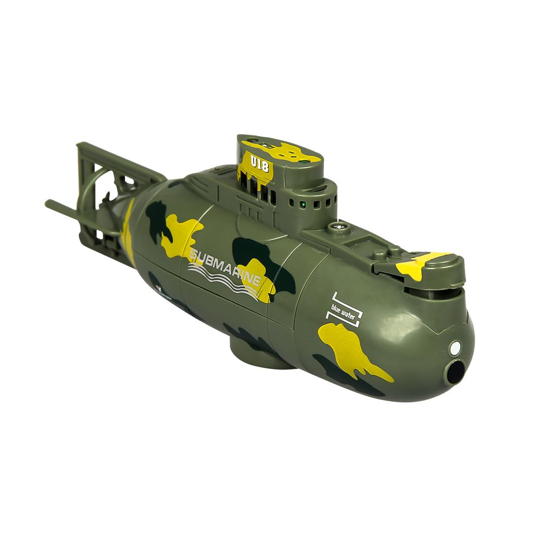 MECHIX Mini RC Nuclear Submarine for Lake & Pool, Remote Control Simulation Submarine Model, Waterproof Electric Diving Boat with One Key Diving Function (Green)