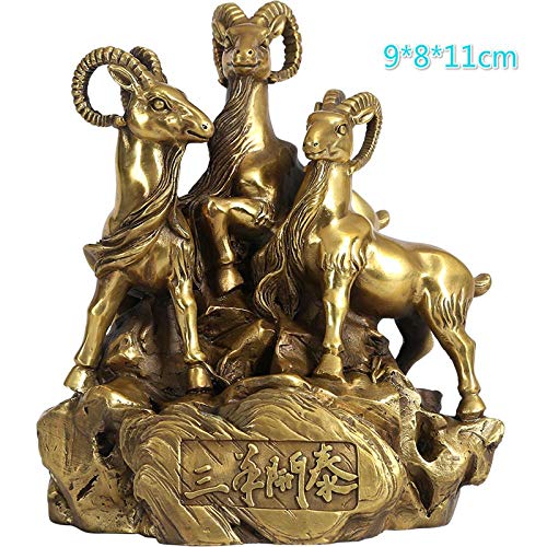 Statues figurines pour décoration intérieure : trois statues en cuivre pur style abstrait