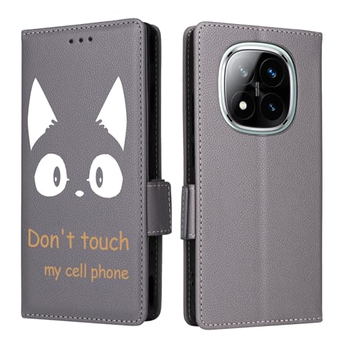 Ailiber Redmi Note 14 Pro 5G 用の ケース 手帳型 高級PUレザー 猫プリント カバー シャオミ レッドミー ノート14プロ ケース 耐衝撃 マグネット式 人気 おしゃれ 可愛い猫 カード収納 スマホケース 財布型 動物 携帯ケ