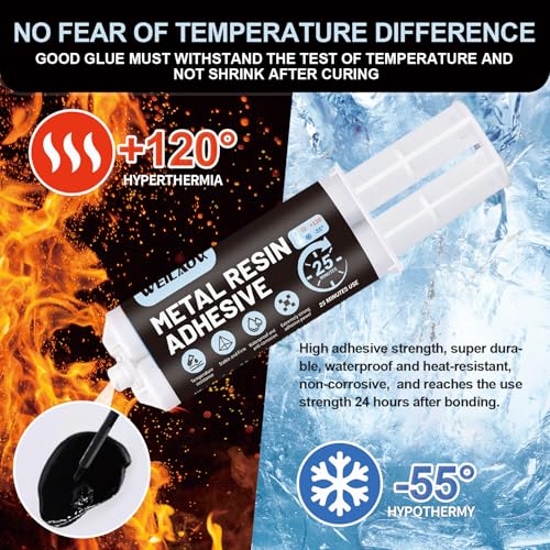 WEILAOK 2 Komponenten Kleber Extra Stark, Kunststoffkleber Extra Stark, Industriekleber, 2 komponenten kleber kunststoff, metallkleber extra stark Auf Metall, Holz und Mehr, Schwarz, 50 ml