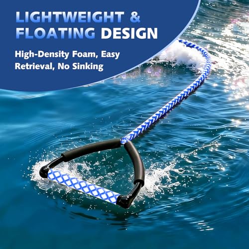 image for QLOOASEA 75FT Ski Ropes for Water Skiing, Floating Wakeboard Rope and 