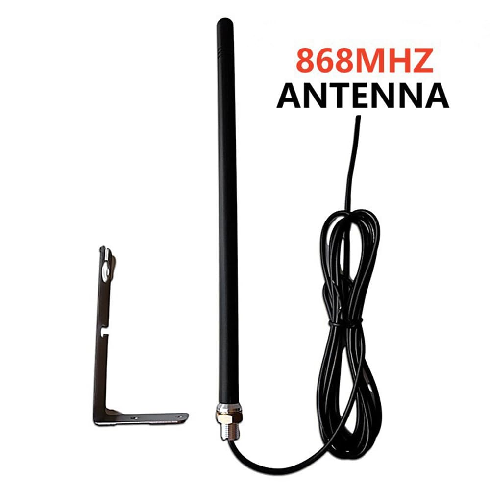 Amplificateur de Signal d'antenne Externe 868 MHz pour Porte de Garage et automatisation de Portail électronique – Antenne omnidirectionnelle SMA mâle avec câble de 24 m – (868Mhz)
