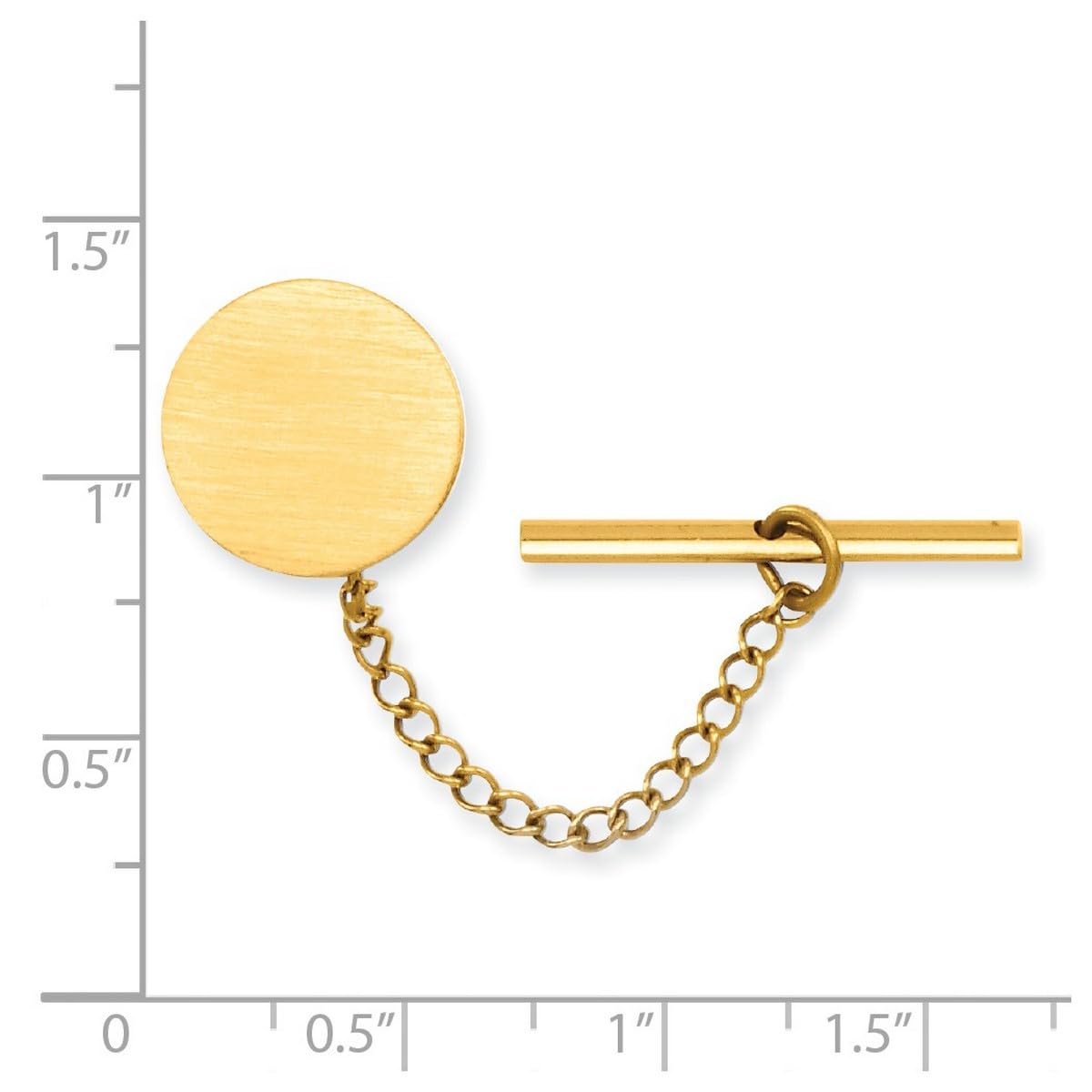 Krawattennadel rund Gold-versilbert seidenmatt - JewelryWeb
