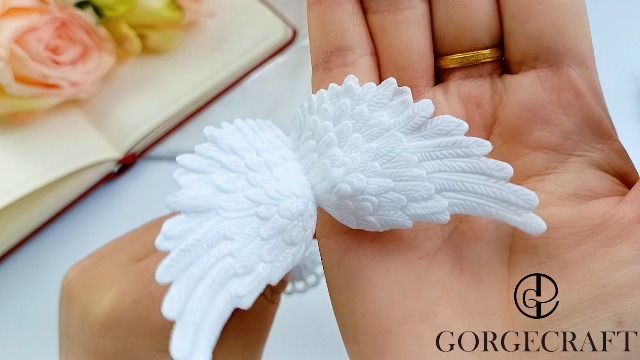 Ali D'Angelo Glitterate Dorate 3D - 12 Pezzi Da 10 Cm, Per Decorazioni Natalizie, Costumi E Artigianato