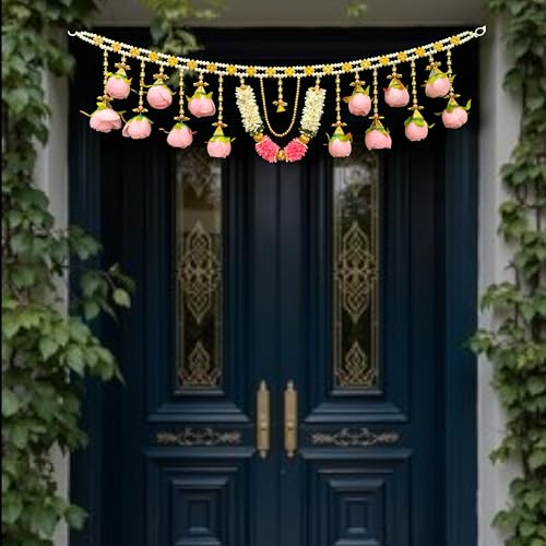 Image of iHandikart Flower Beads Toran for Main Door | 40 Inch, Floral Door Bandanwar for Festive Home Entrance Decor, Diwali & Wedding Decoration, Perfect Home Decor Items for Entrance & Housewarming Gifts
