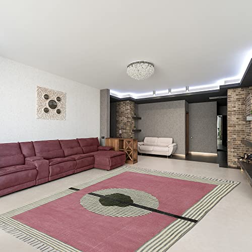 Tapis bohème coton lavable 1,8x2,4m résistant aux taches pour chambre