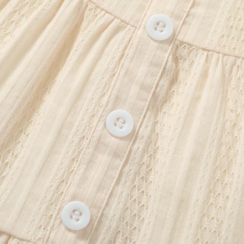 Happy Town Toddler Baby Girl Casual Dresses Summer Sundress Ruffle Button Down Solid Girl's Boho Dress Spring Outfits3