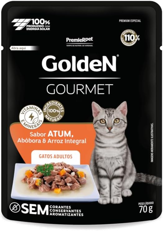 Kit 2 x Caixas Ração Úmida Golden Gourmet Gatos Adultos Sabor Atu...