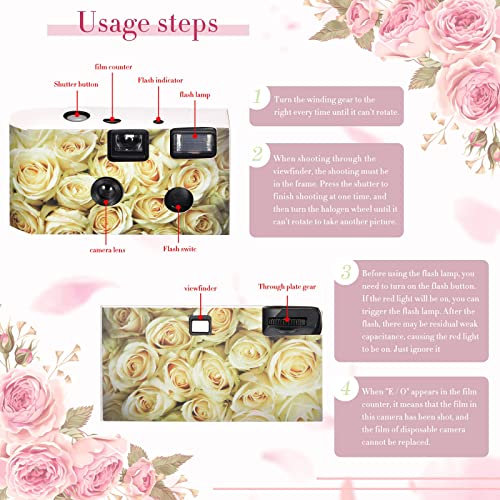 12 Pack Disposable Camera For Wedding Single Use Film Camera With Flash For Wedding, Anniversary, Travel, Camp, Party Supply (Yellow Rose) #TOP4