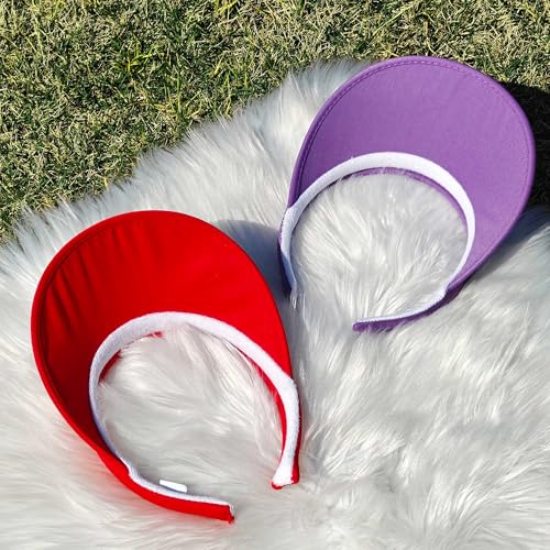 Image of 2 Pack Sun Visor Hats Women Men Clip On Wide Brim Visors Hat Outdoor Sports Golf Beach Travel Tennis Caps