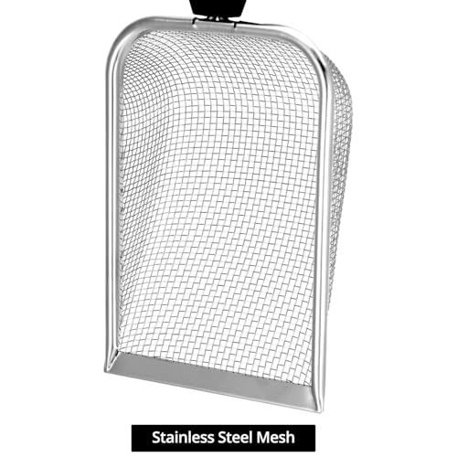 QWORK® Sandsieb aus Rostfreiem Edelstahl - 2X2mm Mesh - Metallschaufel für Hamster Sand/Vogelsand/Reptilienkot