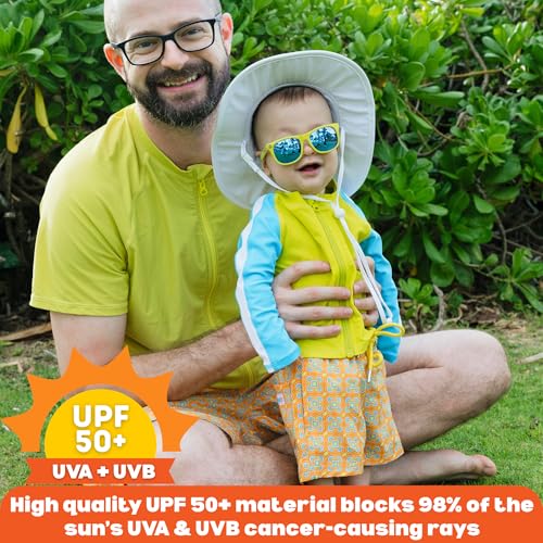 Image of SwimZip Boys' Long Sleeve Rash Guard & Swim Shorts Set - UPF 50+ Sun Protection
