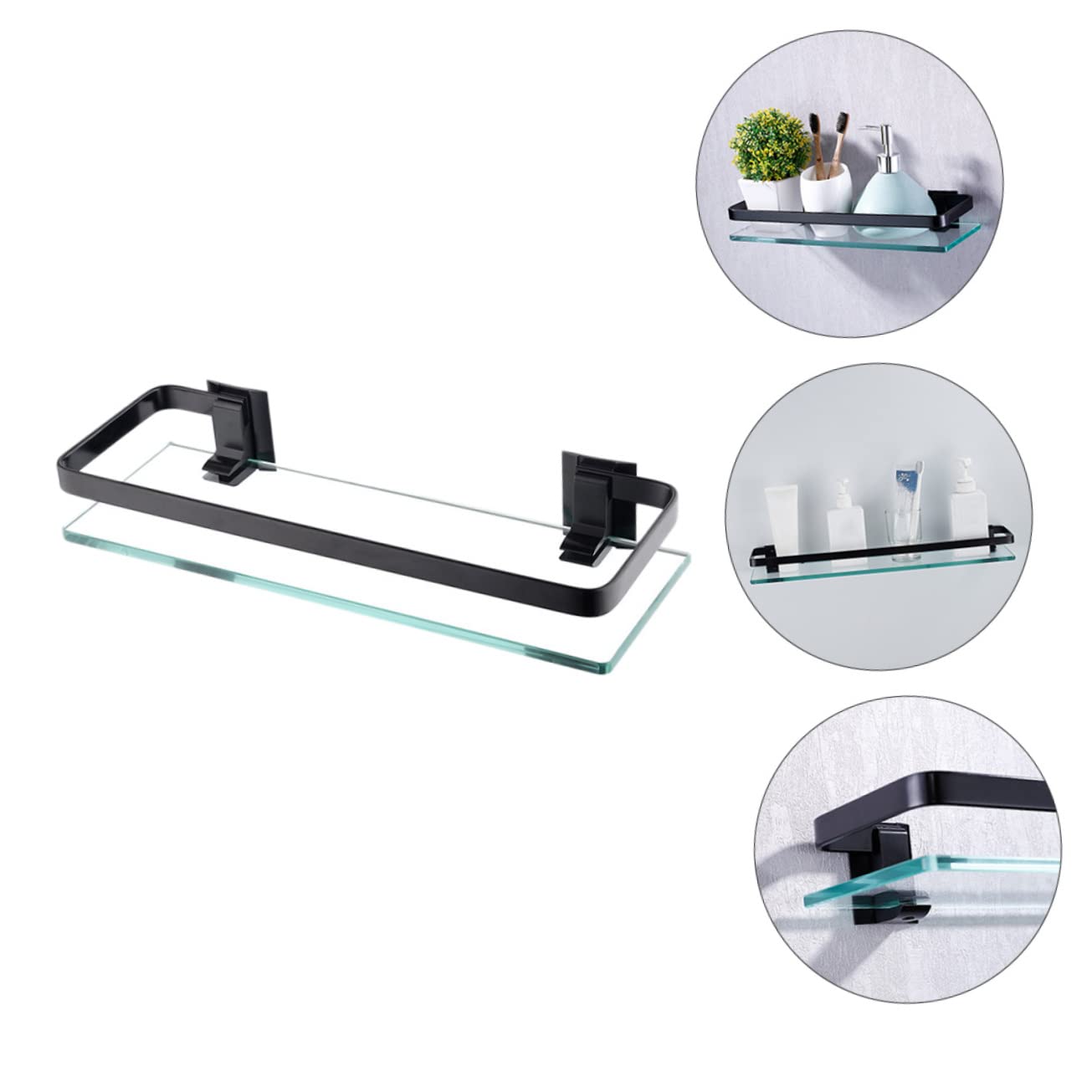 Cabilock 1 Pc Estante Cesta De Carrito De Ducha Organizador De Ducha Rural Vidrio Bandeja De Almacenamiento