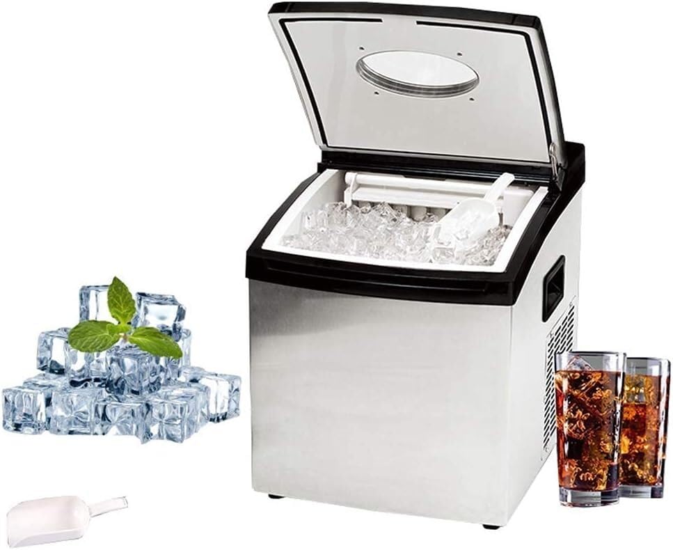 Fabricadora de hielo comercial para tiendas de té con leche y cafeterías, totalmente automática y compacta