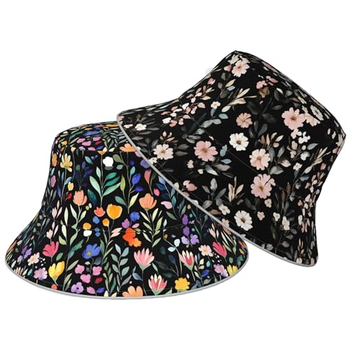 Image of Bucket Hat Double-Side-Wear Reversible Sun Hat Beach Travel Hiking for Women Men