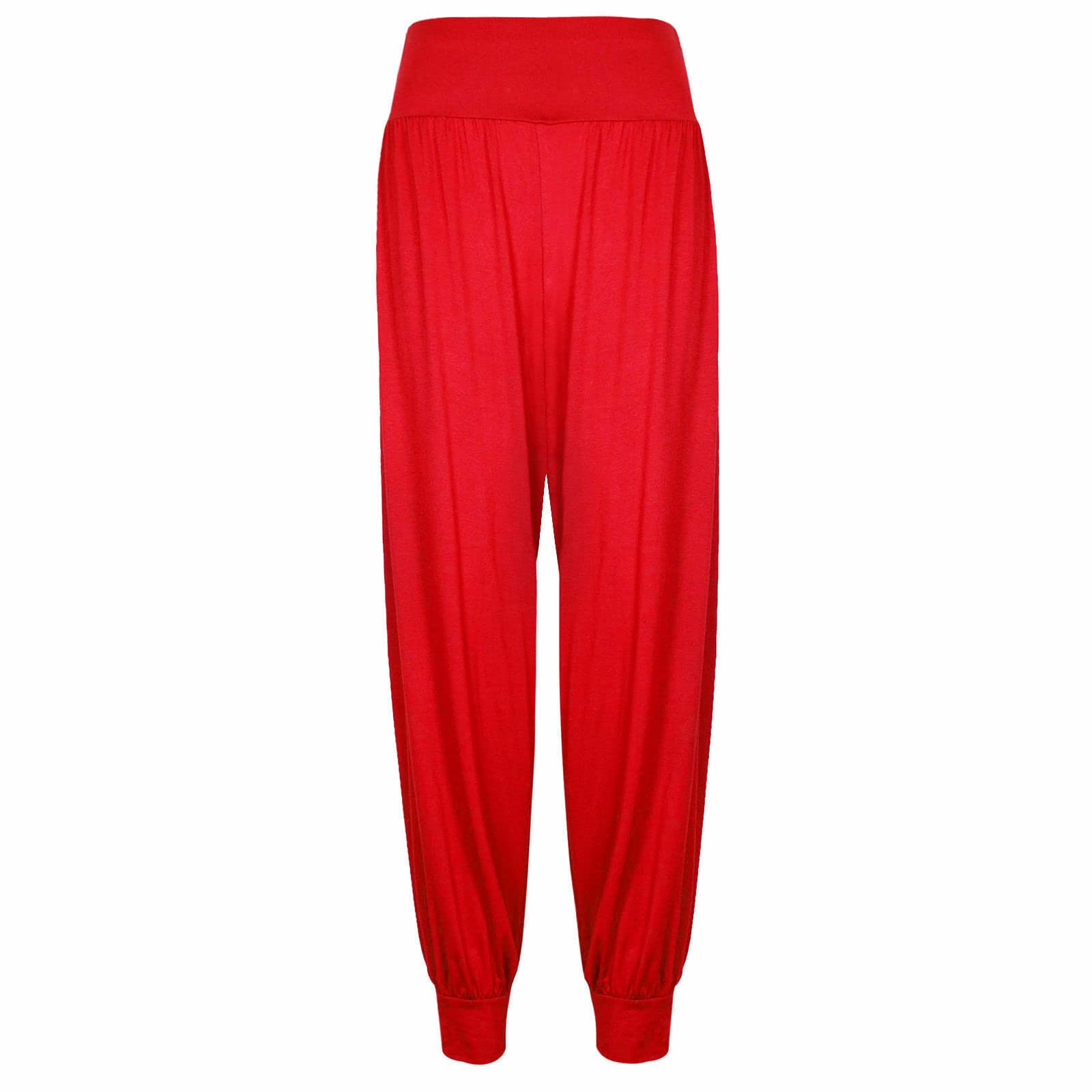 Crazy Girls Girls Red Plain Crazy Womens Hareem Trouser Ladies Plain Baggy Harem Ali Baba Casual Pants, Red - Plain, 2XL (Uk 20-22)