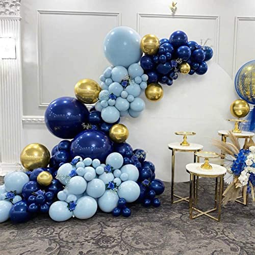 Image of Navy Blue Latex Balloons 12inch, 62pcs Helium Dark Blue Balloons for Party Decorations Cowboy or Arch Decor, Matte Blue Balloon for Birthday, 4th of July, Baby Shower, Wedding, with Ribbon