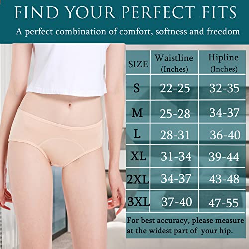 Period Underwear, Leak Proof Protective Panties for Women/Girl Menstrual Period ,Heavy Flow,Postpartum Bleeding,Urinary Incontinence(Pack of 2-5) (Multicolored, XX-Large)