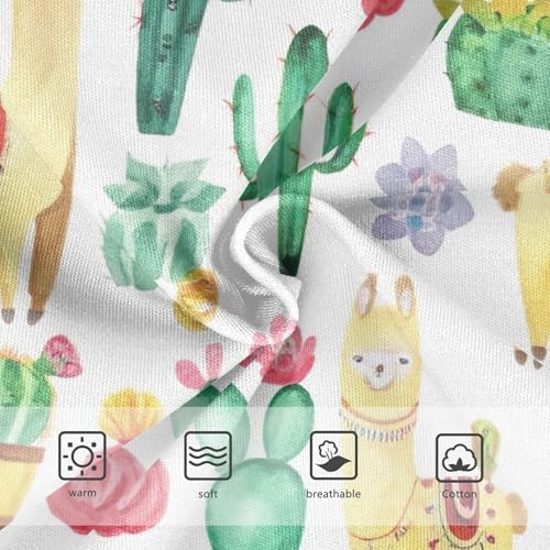 Stylish Girls Underwear Toddlers 2t Cotton Panties Little Girl Yellow Llamas Plants Cactus Briefs Underpants3