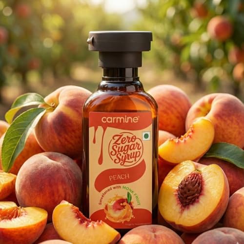 Image of Carmine Zero Sugar Syrups - Combo of 5 Syrups (Peach, Passion Fruit, Orange, Pineapple and Mango), 60 g each
