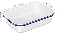 Vista 2 de Kichvoe Bandeja para hornear esmaltada: bandeja para asar esmaltada, plato oblongo, acero esmaltado, bandeja para lasaña, bandeja rectangular