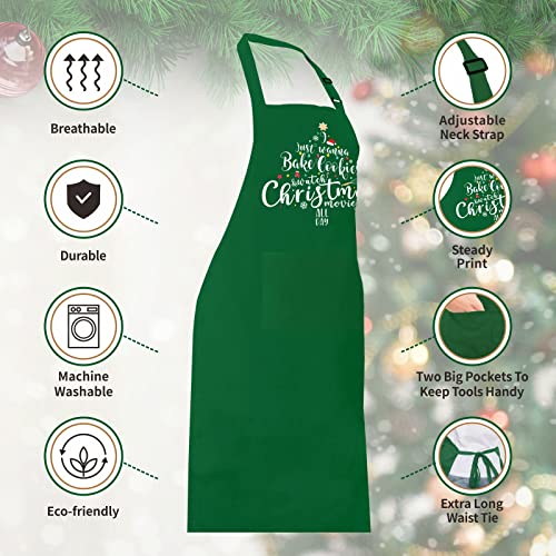 Avental de Natal Saukore divertido para assar, avental de cozinha ajustável e masculino com 2 bolsos