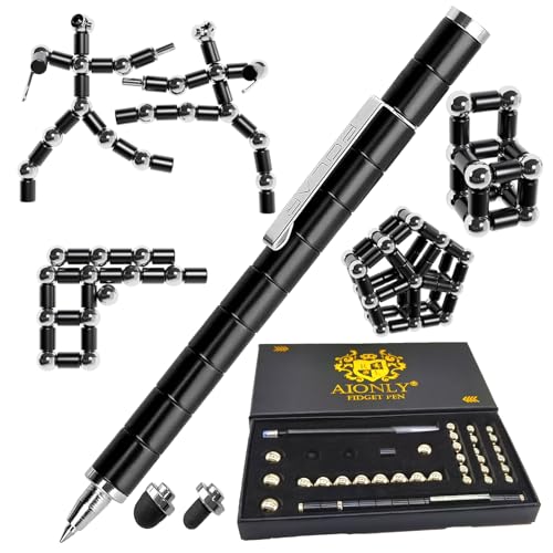 Aionly Fidget Magnetic Pen, Decompression Ballpoint Magnet Pen Fidget Toys For Ages 8-13, Christmas Stocking Filler Gift For Teenage Boys Girls 8 9 10
