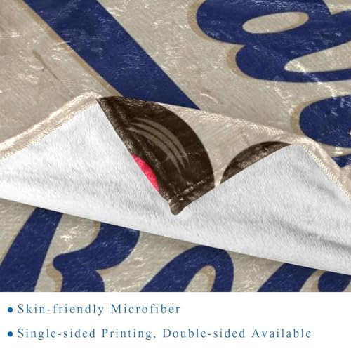 Couverture polaire rock vintage en microfibre douce premium pour lit 150x200cm