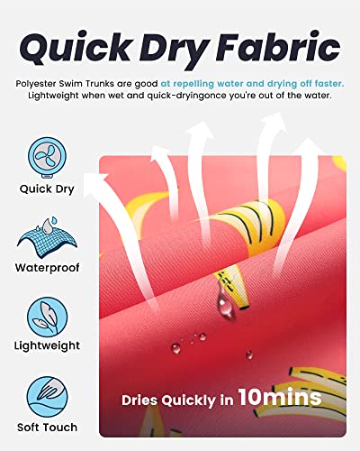 image for maamgic Mens Swim Trunks Quick Dry Swim Shorts with Mesh Lining Funny 