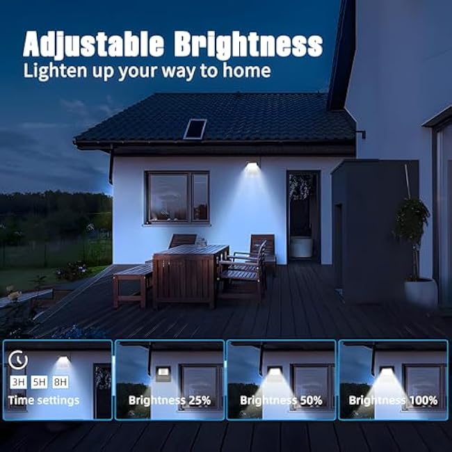 DuBom 20W to 800w 6000K Solar Flood Light Outdoor Remote, IP67 Waterproof Solar Power Security Light Auto On/Off, Dusk to Dawn for Yard, Gazebo, Shed, Barn, Porch, Patio, Garage, Garden (65W)