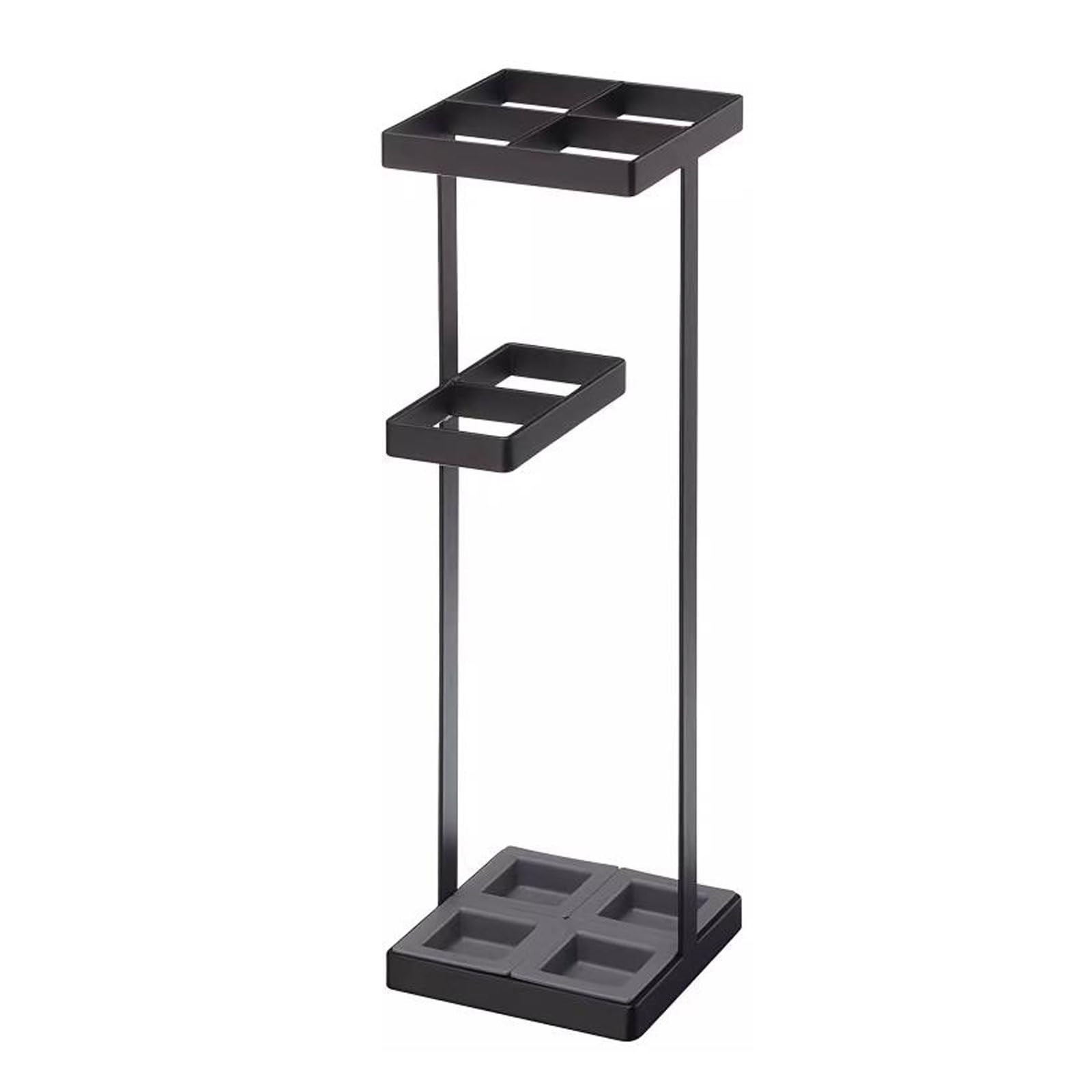 Lizhuzhuzs28 Freestanding Modern Metal Freestanding Large & Small Umbrella Holder Stand Storage Rack, Household Creative Shelf with Movable Drip Tray Office(Black)