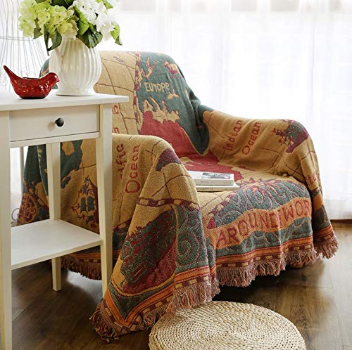 Couch Throw Blanket Sofa Throw Cover for Couch Bed Soft Decorative Cotton Woven Knit Warm Bed Throws Sofa Slipcover Protector Double Sided Multi-Function Blankets(Color-12, 130x180cm/50x70inch)