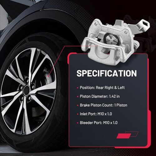 Image of BDFHYK 19-B3318 19-B3319 Rear Disc Brake Caliper Assembly Compatible with Mini Cooper 2007 2008 2009 2010 2011 2012 2013 2014 2015 1.6L L4, GAS 2pcs