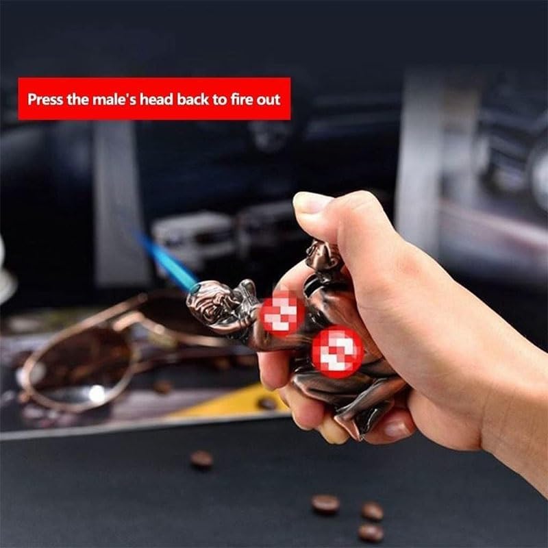 Butane Torch Lighter, Creative Sexy Couple Lighter, Refillable Adjustable Red Jet Flame Torch Lighter, Metal Cool Lighter Men's Gift(C2)