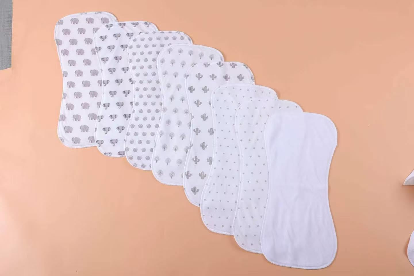 Benoxine Waterproof Baby Bibs for Boys and Girls, Soft and Absorbent 4-Layer Baby Bandana Bibs With Adjustable Snaps for Infants Newborn Feeding, Teething, Drooling,0-12 Months,8-Pack (Mulitcolor-n)