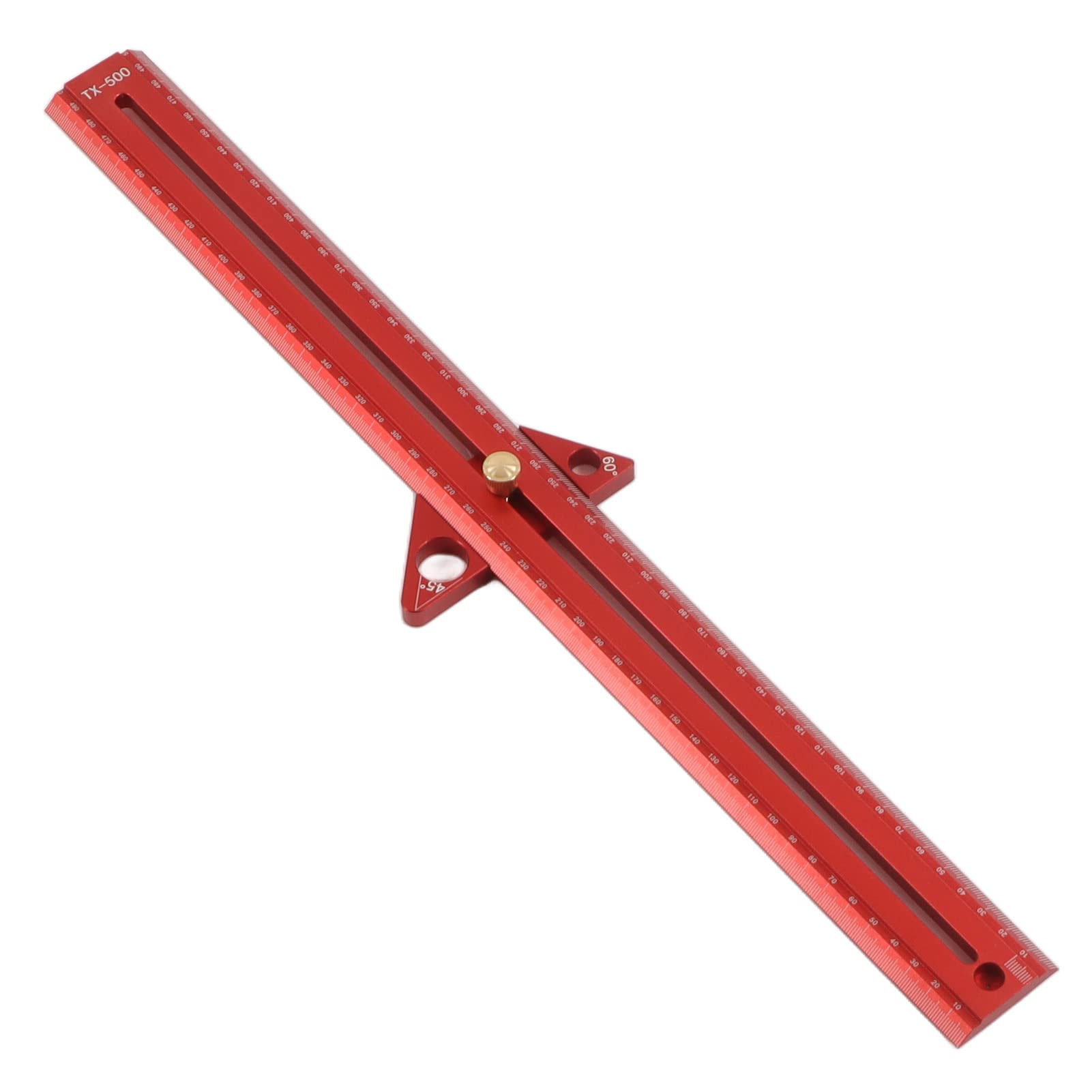 Righello per la Lavorazione del Legno Righello Angolare in Scala Trasparente Strumento Portatile in Lega di Alluminio per la Lavorazione del Legno 1 unità (50 cm)