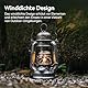Thous Winds Retro Sturmlaterne, Petroleumlampe Outdoor (Pilzkopf Version), Kerosin Laterne für Outdoor, Camping, Wandern, Terrasse, Picknick - Wasserdichte, Winddicht, mit Tragegriff, Retro Silber