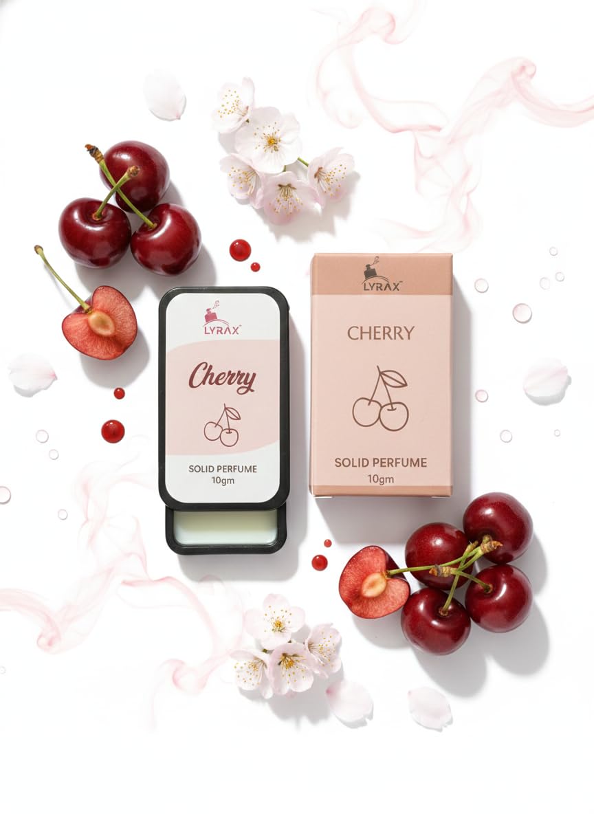 Lyrax Cherry Solid Perfume | Sweet Fruity Long Lasting Fragrance | Unisex Pocket Perfume for Men & Women | Alcohol-Free, Travel-Friendly Compact Perfume (10g)-image-21