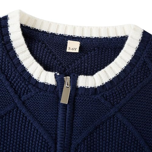 UMELOK Girls Cardigan Sweater Full Zip-Up Long Sleeve School Uniform Cotton Fall Jacket 6-14Y3