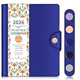 📖📖Agenda 2026 Semainier Spirale: Le thème de l'agenda est les fleurs. Quatre coins métalliques couverture rigide, fermeture élastique et reliure spirale assurent la durabilité du planificateur. Le papier épais ne déteint pas sur l'encre, ce qui permet d'écrire en douceur. La poche intérieure permet de ranger des cartes, des tickets, des factures, etc.