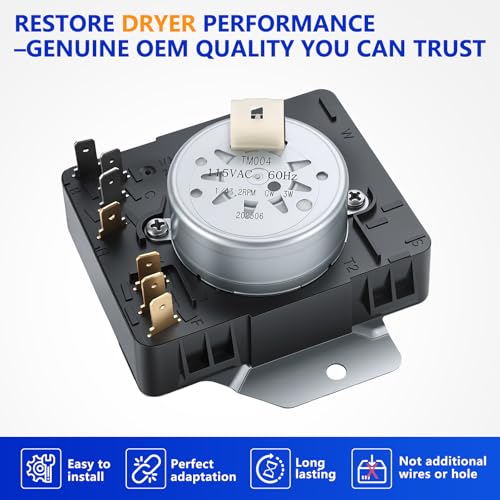 Image of W10185975 WPW10185975 Dryer Timer Replacement, Genuine OEM Quality, Replaces 1481702, AP6016538, PS11749828, EAP11749828, 162-708-AM, 162-708-1, Fits Whirlpool Kenmore Sears Dryers