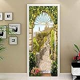 【Taille du produit】 : - Coming Soon 3D Door Sticker Decoration Taille : 38,5 x 200 cm x 2 PCS, Taille finie : 77 x 200 cm ; Il s'agit d'un ensemble d'autocollants de porte DIY qui peuvent être assemblés par vous-même.