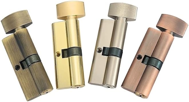 Euro Cylinder Lock, 70mm Lock Cylinder Length Metal Zinc Alloy Single for Wooden Glass Cabinet with Keys for 35-50mm Thickness Door LockColor Gold Color Red Bronze