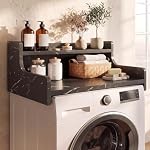 Washer and Dryer Countertop with Shelf, Double Layer Desktop 1-Tier | High Density Wood,Universal Fit,Quick Setup,8.7 Inch Extra Tall Bottom Storage,8.7 Inch Extra Tall Bottom Storage