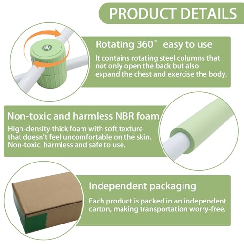 Yoga Stange für Haltungskorrektur – Anti-Buckel Yoga Stick für Rücken & Nacken, Yogastange Kreuz mit Edelstahlkern mit Schaumstoffgriff, Ideal für Ganzkörper-Training, Stretching und Fitness